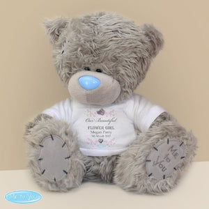 Personalised Me to You Bear Hearts  for Bridesmaid and Flowergirl