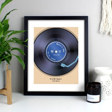 Load image into Gallery viewer, personalised-retro-vinyl-black-framed-print-personalised-gift-for-him-music-lovers-personalised-retro-vinyl-black-framed-print-personalised-gifts-uk-novelty-60th-birthday-gifts