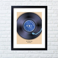 Load image into Gallery viewer, personalised-retro-vinyl-black-framed-print-personalised-gift-for-him-music-lovers-personalised-retro-vinyl-black-framed-print-personalised-gifts-uk-novelty-60th-birthday-gifts