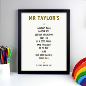 Personalised List of Love Black Framed Print Gift for teacher-unusual gifts for couples uk-romantic gifts for couples-black framed pictures-framed prints uk-wall prints uk-large prints for walls