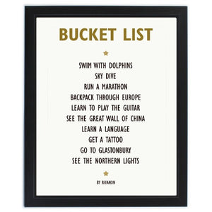 Personalised List of Love Black Framed Print Gift for Dad / Mom