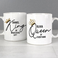 Load image into Gallery viewer, Personalised King and Queen of Everything Mug Gift Set 