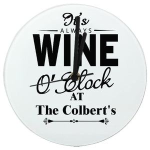 Personalised Wine O'Clock Clock ¦ Wine Lovers O clock in Wall 