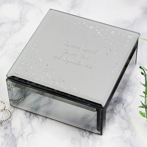 trinket box-personalised jewellery box-glass jewellery box-personalised gifts uk-personalised trinket box