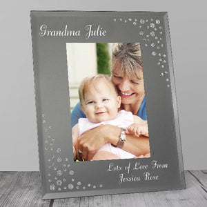Personalised Any Message Diamante Glass Photo Frame 