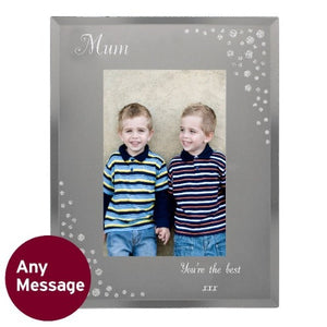 Personalised Any Message Diamante Glass Photo Frame-Gifts for Couples 