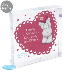 me to you bear-me to you-Personalised Me to You Valentines Crystal Token with Any Message-me to you bear-me to you-personalised gifts