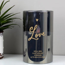 Load image into Gallery viewer, Personalised Love Smoked Glass LED Candle-Led Candles