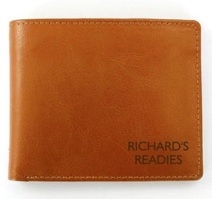 Personalised Tan Leather Wallet Gifts for Men ¦ Coin Purse for Men with Zip 