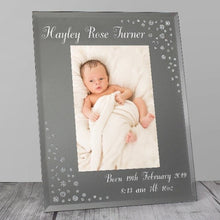 Load image into Gallery viewer, Personalised 4x6 diamante photo frame, perfect for showcasing special memories