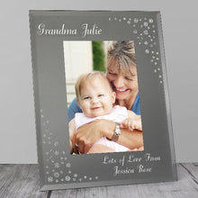 Load image into Gallery viewer,  personalised diamante photo frame. Perfect 4x6 glass frame gift for loved ones and special celebrations.
