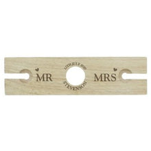 Load image into Gallery viewer, custom wooden wine bottle butler for couples and home bar