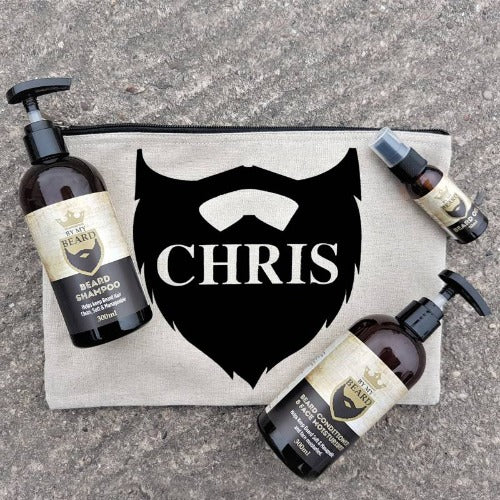 Custom name only beard kit for men’s grooming and care gifts