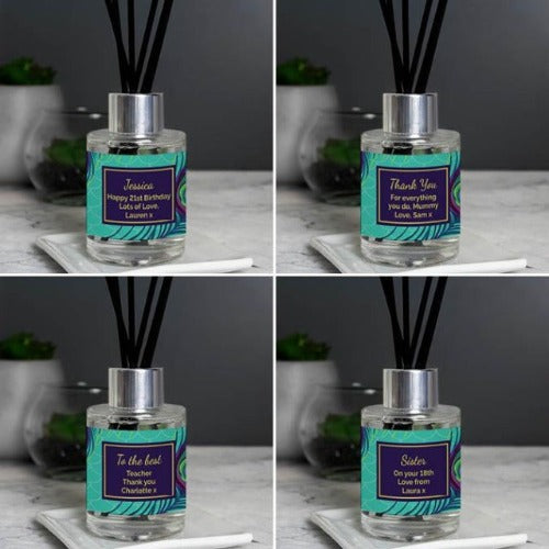 Personalised Peacock Reed Diffuser ¦ Scented Home Fragrance Gift ...