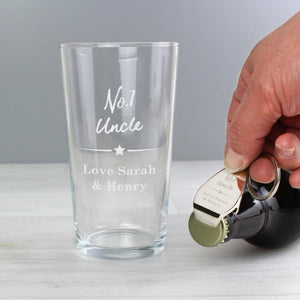 Engraved glass and bottle opener gift set for men’s celebrations