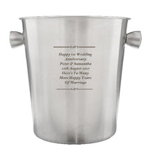 Load image into Gallery viewer, Custom message stainless steel ice bucket for parties and events