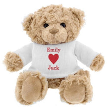 Load image into Gallery viewer, Personalised love heart teddy bear gift for someone special