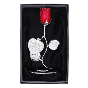 Unique Valentine’s Day gift rose ornament with engraving