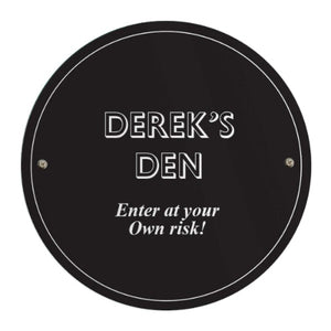 Personalised black house plaque gift for birthdays or Father’s Day