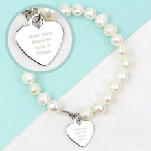 Load image into Gallery viewer, Elegant freshwater pearl bracelet personalised gift