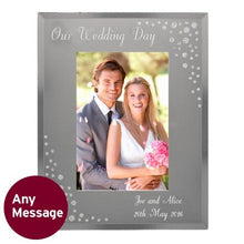 Load image into Gallery viewer, custom message glass photo frame with diamond detail
