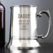 Load image into Gallery viewer, Personalised metal tankard gift for birthday, wedding, or anniversary