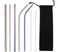 Load image into Gallery viewer, Plastic free reusable metal straws