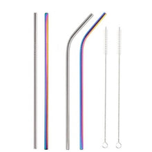 Load image into Gallery viewer, Reusable steel straws for tumblers