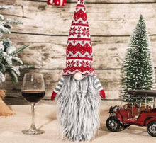Load image into Gallery viewer, Red Christmas bottle cover perfect for wine lovers