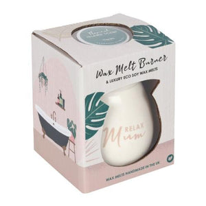 Luxury wax melt burner with scented melts for home fragrance