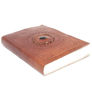 Rustic leather-bound journal for creative writing