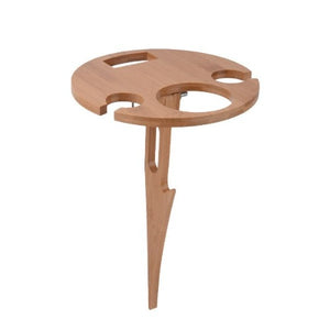 Outdoor Wine Table Portable with Round Desktop for Sand and Grass