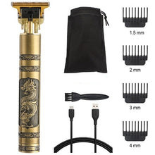 Load image into Gallery viewer, Men Hair Clippers, Professional Outliner Hair Trimmer Cordless, Mens Beard Trimmer, Wireless Hair Cutting Kit for Barbers, USB Rechargeable, Black and gold