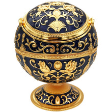 Load image into Gallery viewer, Vintage Ashtray Windproof Zinc Flower Pattern Globe With Lid Gifts