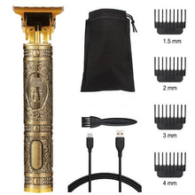 Load image into Gallery viewer, Men Hair Clippers, Professional Outliner Hair Trimmer Cordless, Mens Beard Trimmer, Wireless Hair Cutting Kit for Barbers, USB Rechargeable, Black and gold