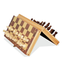 Load image into Gallery viewer, wooden chess set-pocket chess set-best magnetic chess set uk-magnetic wooden chess set uk-wooden travel chess set-pocket chess set uk