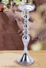 Load image into Gallery viewer, Silver vase and candle holder arrangement
