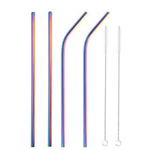 Load image into Gallery viewer, Stainless steel straws easy clean design
