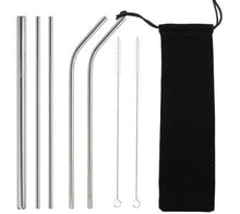 Load image into Gallery viewer, Stainless steel straws for iced drinks