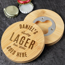 Load image into Gallery viewer, Sustainable bamboo coaster gift with free text option