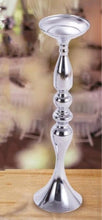 Load image into Gallery viewer, Metal candlestick holders with floral vase