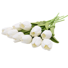 Load image into Gallery viewer, White Tulip Flowers arrangement for modern minimalist decor