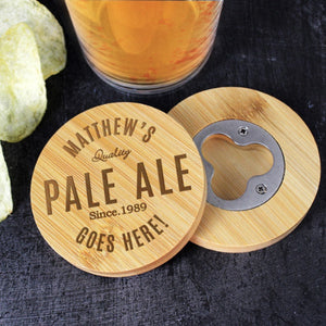 Wooden bamboo coaster with custom message engraving