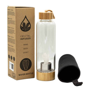 Real gemstone infused water bottle for mindfulness and yoga