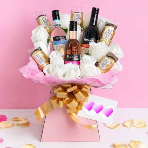 mixed wines bouquet-alcohol bouquet delivery-mixed wine lovers bouquet-chocolate bouquet-chocolate roses bouquet-sweets bouquet-vodka bouquet-flower and chocolate bouquet-gin yankee bouquet