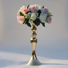 Load image into Gallery viewer, Gold candlestick holders for wedding table décor