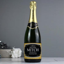 Load image into Gallery viewer, Personalised Gold &amp; Black Champagne ¦  Personalise Champagne/Prosecco Gift 