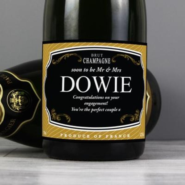 Personalised Gold & Black Champagne ¦  Personalise Champagne/Prosecco Gift Super Gift Online