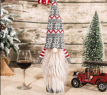 Load image into Gallery viewer, Christmas table decoration with wine bottle Santa costume