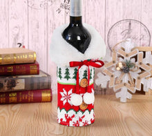 Load image into Gallery viewer,  Holiday decor wine bottle cover with Christmas theme